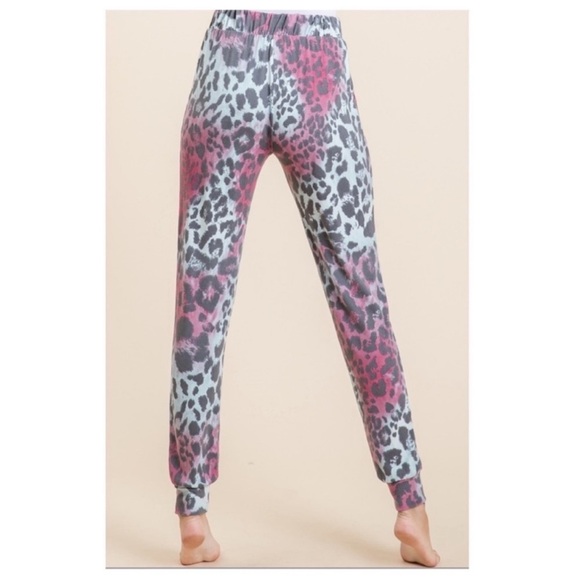 Viamor‎ Leopard Lounge Joggers Pants Size Small - Picture 3 of 8
